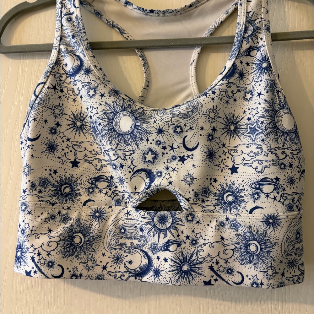 Source Unknown Blue And White Celestial Print Act… - image 3